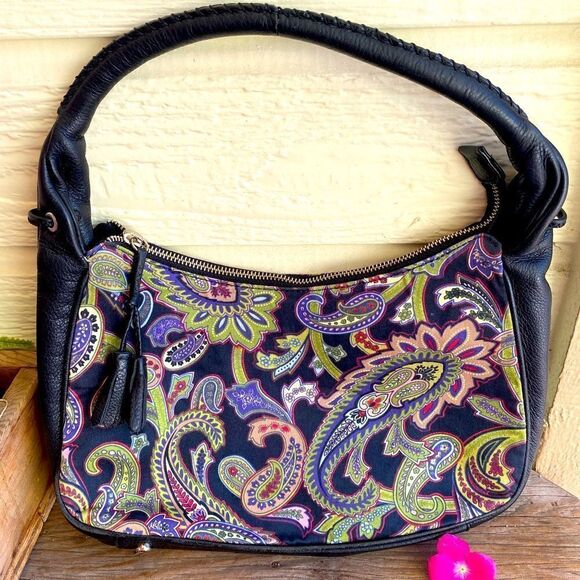 👜TALBOTS MULI COLORED FLORAL PATTERN SHOULDER BAG/PURSE. Great condition. - Picture 1 of 7